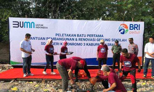 BRI Beri Bantuan SDN Kebonromo 3 Ngrampal Sragen Senilai Rp750 Juta