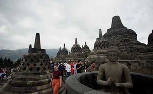 Libur Sekolah, Jumlah Pengunjung di Candi Borobudur Magelang Meningkat