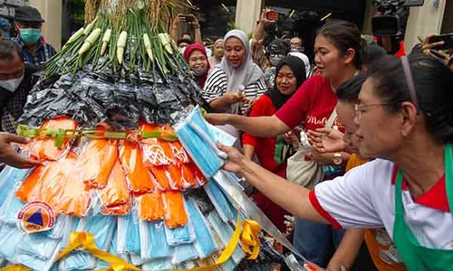 BPBD DIY Gelar Larung Gunungan Prokes, Doakan Pandemi Terus Melandai