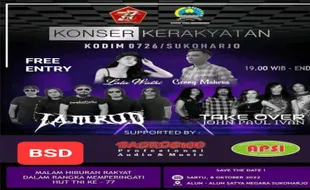 Malam Ini, Band Jamrud Meriahkan Sukoharjo, Tiket Masuk Gratis