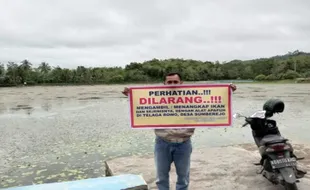 Dipenuhi Ganggang sejak 6 Bulan Lalu, Telaga Rowo Sumberejo Wonogiri Ditutup