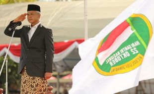 Gubernur Ganjar Pimpin Upacara Hari Santri 2022 di Jepara