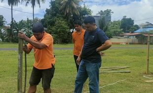 Waduh! Pertina Sulsel Bangun Ring Tinju dari Bambu untuk Porprov, Ini Alasannya