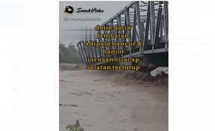 Hoaks! Jembatan Serayu Adipala Cilacap Roboh Diterjang Bah