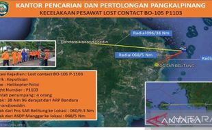 Tim SAR Temukan Satu Personel Korban Kecelakaan Helikopter Polri di Babel