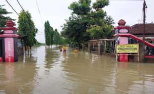 Hujan Lebat di Sukoharjo Sebabkan Banjir hingga Semeter, Pepohonan Ikut Tumbang