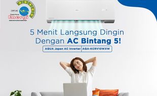 Tagihan Listrik Tak Jebol, AC Hemat Energi Bintang 5 AQUA Japan Hadir di Candi Elektronik