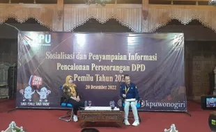 Sosialiasi Pencalonan DPD, KPU Wonogiri Undang Parpol hingga Pegiat Medsos