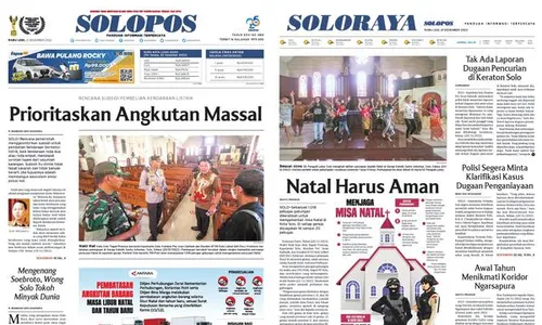 Solopos Hari Ini: Prioritaskan Angkutan Massal