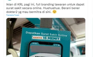 Heboh Iklan Jasa Pembuatan Surat Sakit Online di KRL, Ini Respons KAI Commuter