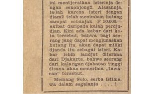 Bangsawan Solo Ceraikan Istri Karena Utang Judi, Pembayar Utang Nikahi Jandanya