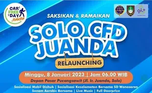 Asyik! CFD Juanda Solo Dibuka Lagi 8 Januari, Relaunching di Pasar Pucangsawit