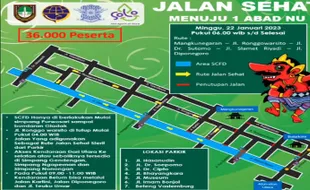 Diikuti Jokowi, Ini Rute dan Lokasi Parkir Jalan Sehat 1 Abad NU di Solo