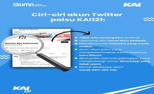 Akun Twitter Palsu KAI Kerap Modus Minta Data Pribadi, Ini Ciri-Cirinya