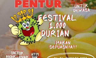 Festival 1.000 Durian di Pentur Boyolali, Bayar Rp100.000 Bisa Makan Sepuasnya