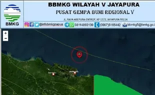 Gempa 5,2 M Guncang Jayapura Tak Berpotensi Tsunami