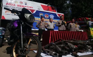 Bikin Resah Warga, Ratusan Knalpot Brong di Pemalang Dimusnahkan Polisi