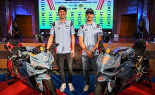 Pembalap Gresini Racing MotoGP Alex dan Diggia Sapa Fans di Jakarta