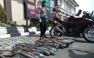 Belum Kapok, Belasan Motor Disita Polisi karena Pakai Knalpot Brong di Klaten