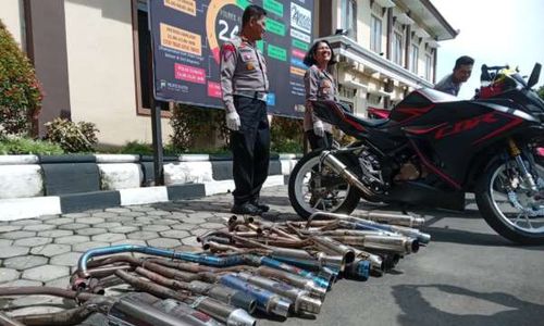 Belum Kapok, Belasan Motor Disita Polisi karena Pakai Knalpot Brong di Klaten