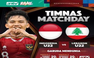 ANTV Comeback, Tayangkan Uji Coba Timnas U-22 Indonesia vs Lebanon Malam Ini