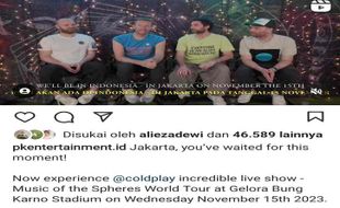 Viral Bocoran Harga Tiket Konser Coldplay di Jakarta, Perkiraan Mulai Rp800.000