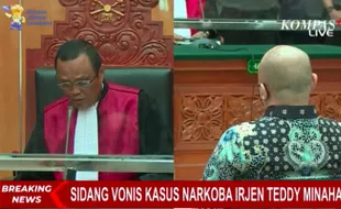 Sidang Vonis Teddy Minahasa: Dihukum Penjara Seumur Hidup