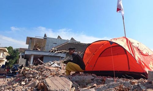 Warga Dirikan Tenda Pasca Eksekusi Lahan Terdampak Tol Solo-Jogja di Klaten