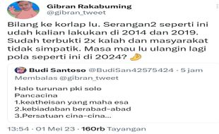 Dituduh Keturunan PKI Solo di Medsos, Ini Respons Gibran