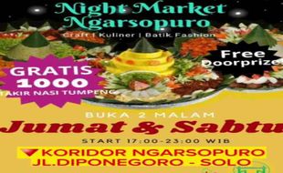 Malam Ini! 1.000 Nasi Tumpeng Dibagikan Gratis di Night Market Ngarsopuro