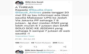 Setelah Tiket Murah Solo-Jeddah, Viral Saudia Airlines Dituding Refund Sepihak