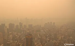 Langit New York Menguning Imbas Kebakaran Hutan di Kanada, Warga Sesak Nafas