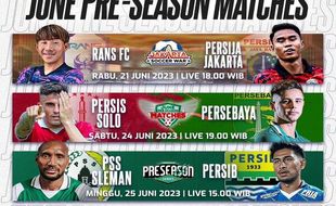 Jadwal Siaran Langsung Laga Pramusim Liga 1: Persis vs Persebaya, PSS vs Persib