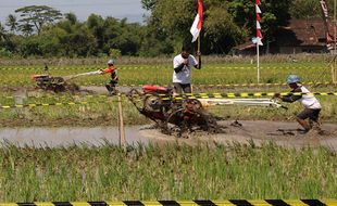 Seru! Puluhan Peserta Adu Kecepatan dan Ketangkasan Balap Traktor di Klaten