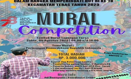 Catat! Bakal Ada Lomba Mural di Teras Boyolali, Pendaftaran Gratis