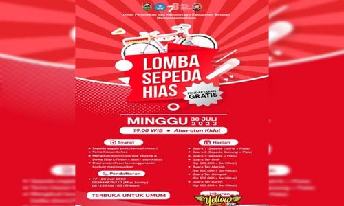 Gratis Lur! Yuk Ikuti Lomba Sepeda Hias Berhadiah Sepeda Listrik di Boyolali