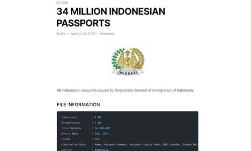 Dugaan Kebocoran Data Paspor Diselidiki, Kemenkumham Jamin Biometrik Aman