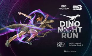 Dino Night Run, Lari sambil Wisata Menyusuri Area Jatim Park 3 pada Malam Hari