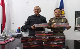 Satpol PP Sukoharjo Sita Ribuan Batang Rokok Tanpa Cukai di Nguter