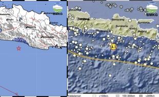 Hingga Siang Ini, Dua Gempa M 4 Guncang Pantai Selatan Jawa