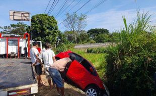 Terjadi Laka Tunggal di Barat Bangjo Ngangkruk Boyolali, Ini Dugaan Penyebabnya