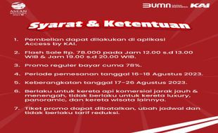 KAI Promo Besar-besaran Jelang HUT RI, Berikut Nama Kereta dan Rute Lengkapnya