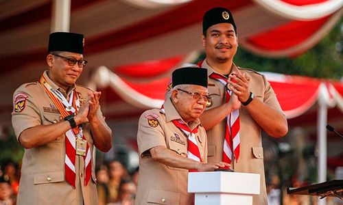 Wapres Hadiri Upacara Hari Pramuka dan Buka Raimuna Nasional XII di Cibubur