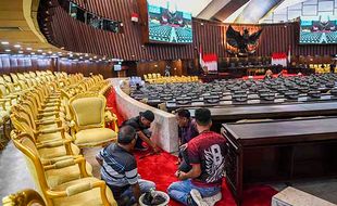 Persiapan Gedung Parlemen Jelang Sidang Tahunan MPR dan Pidato Presiden