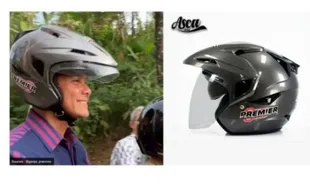 Ini Helm yang Dipakai Ganjar Blusukan di Banjarnegara, Harganya Rp200 Ribuan