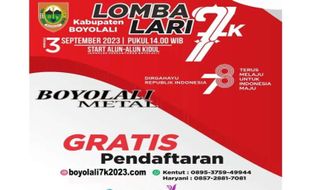 Lomba Lari 7K Digelar di Boyolali, Pendaftaran Gratis Hadiah Fantastis