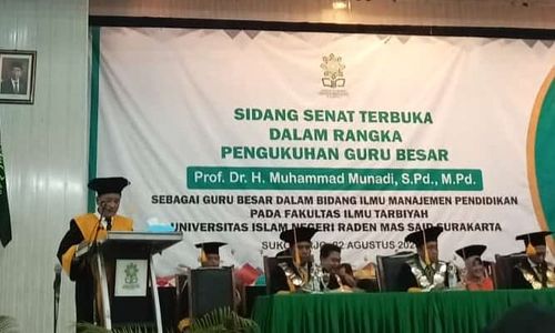 Muhammad Munadi Bergelar Profesor, UIN Surakarta Kini Miliki 19 Guru Besar