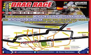 Ingat! 2 Hari Ada Drag Race di Jalan Pemuda Klaten, Cek Kantong Parkirnya