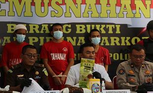 Ditresnarkoba Polda Jateng Musnahkan Barang Bukti 5 Kg Sabu dan 7 Kg Ganja