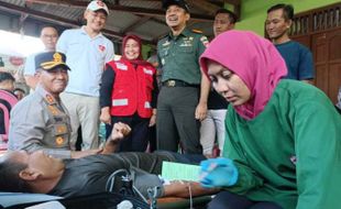 HUT PMI, Dandim dan Kapolres Sukoharjo Ramaikan Donor Darah Gemilang Festival